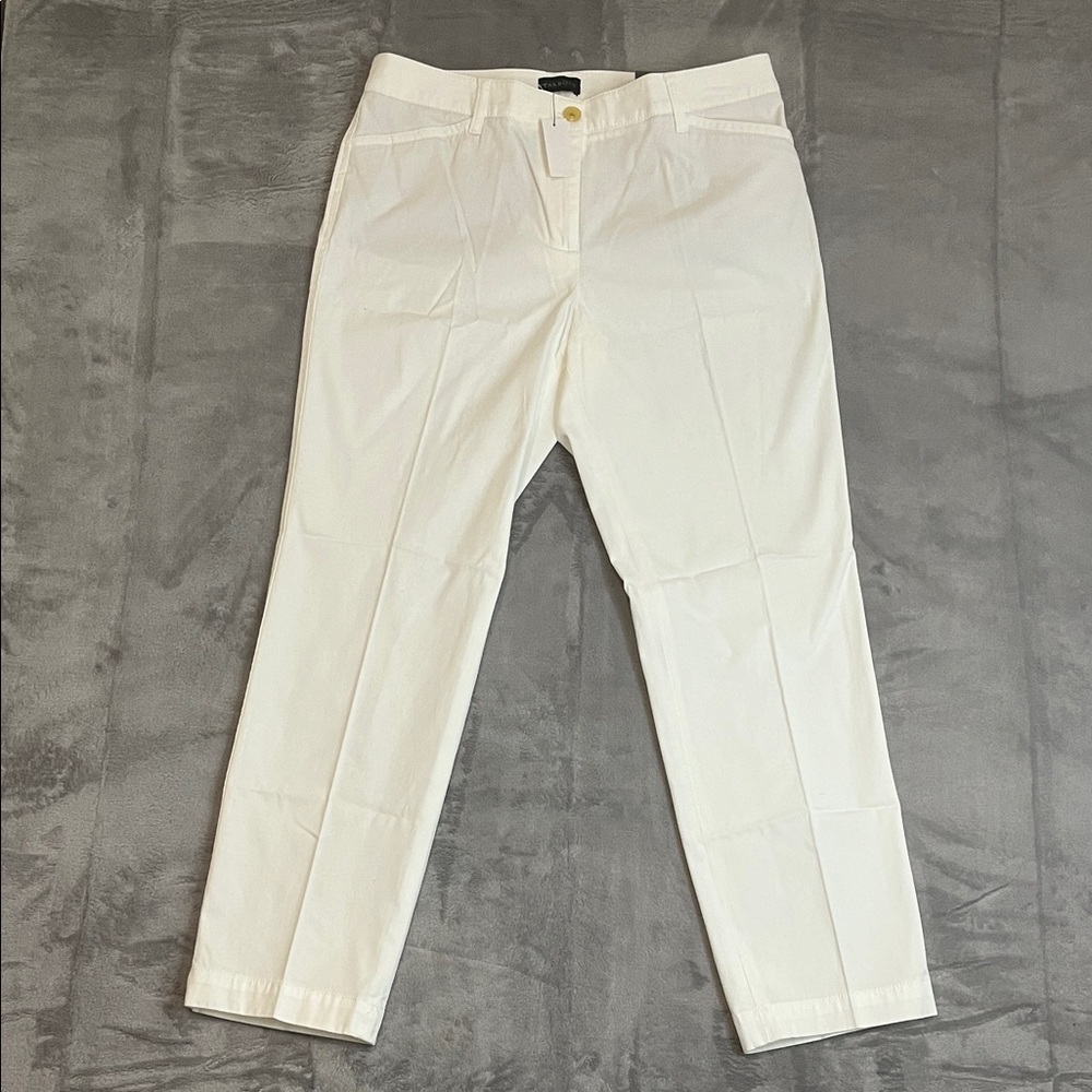 NWT Talbots Women's Ivory Chino Straight Leg Pants Size 10P